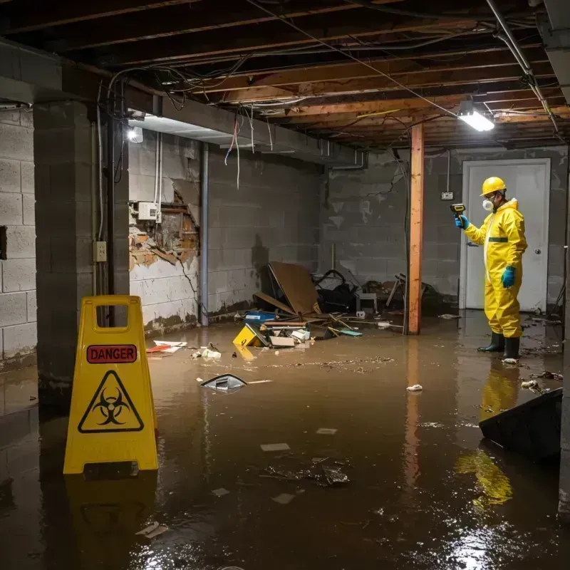 Flooded Basement Electrical Hazard in Haywood County, NC Property